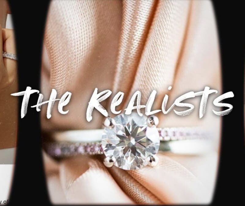 a collage showing ads for engagement rings - with the title THE REALISTS on top