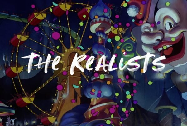 a screenshot of Pinocchio's Pleasure Island showing the title THE REALISTS on top