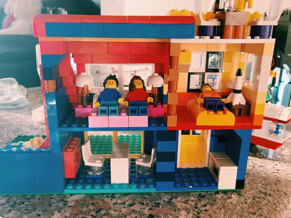 A photo showing a recent LEGO build I did - the remodeling of a 1980s Town House set