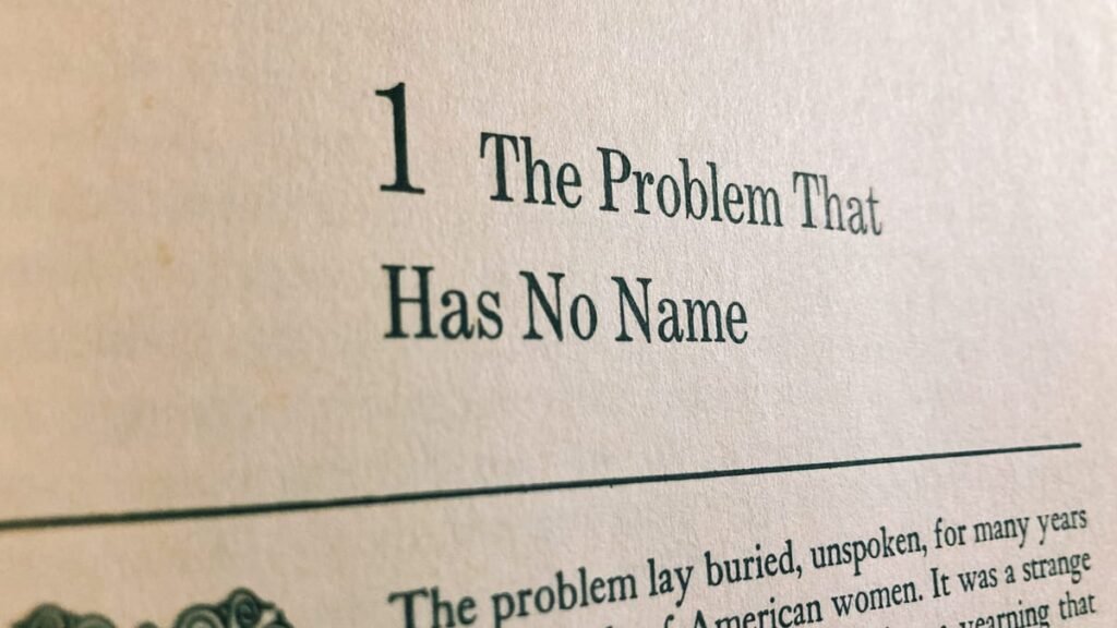 a photo of a book showing the title: 1 The Problem That Has No Name