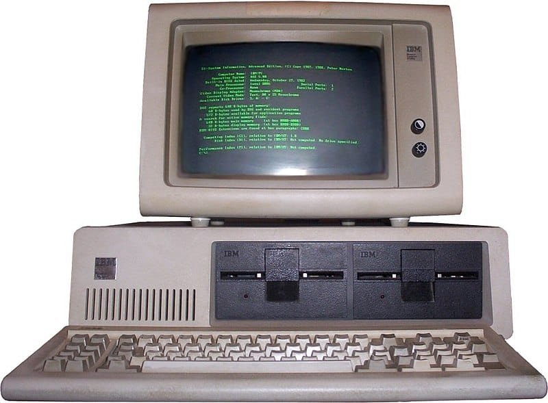 An IBM computer from the 1980s. 